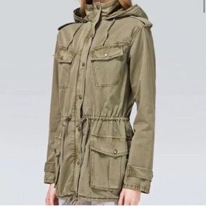 Aritzia Talula Troopee Military Green Hooded Anorak Utility Jacket